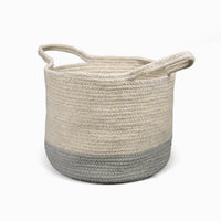 Grey and natural cotton basket