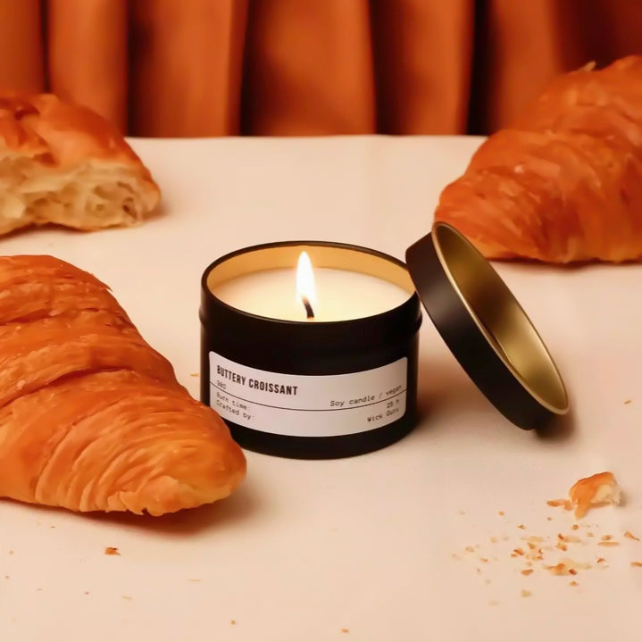 Penlope Coffee and Croissant Candle Gift Set