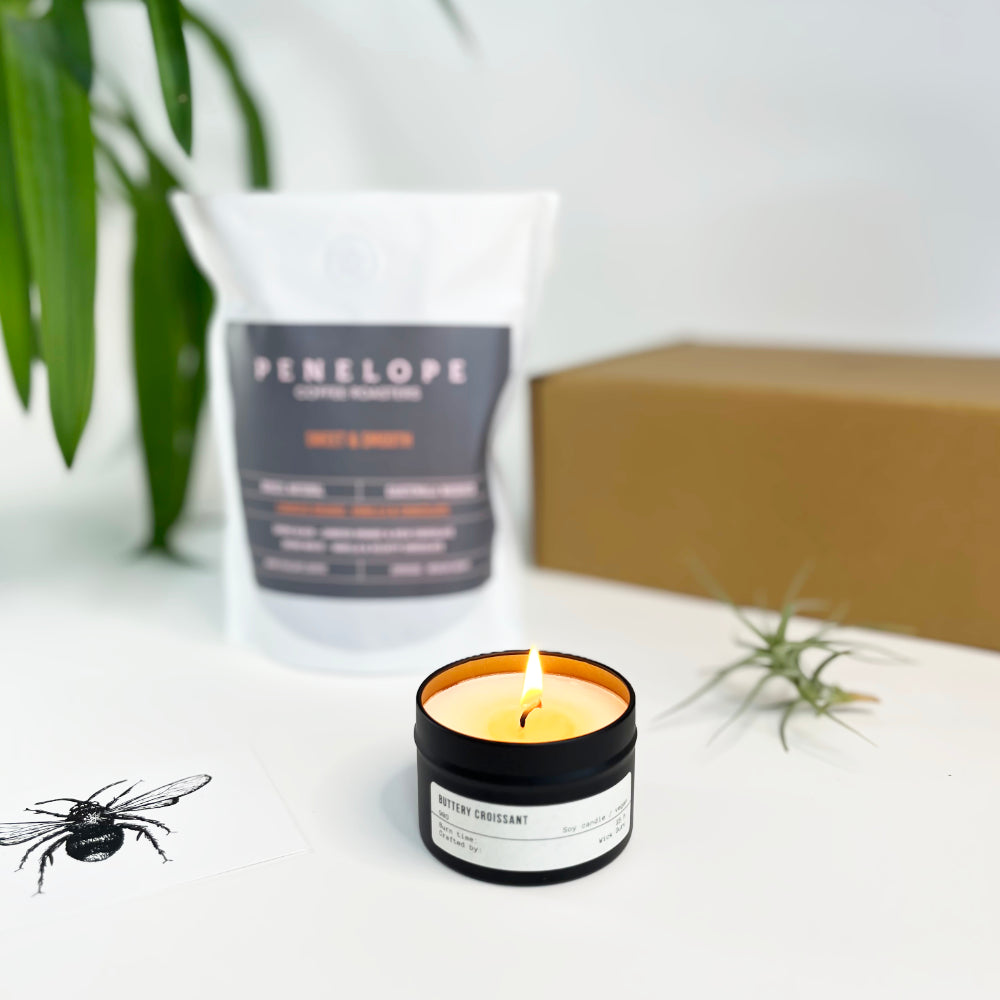 Penlope Coffee and Croissant Candle Gift Set