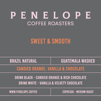 Penelope coffee sweet and smooth label