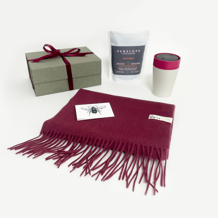 Coffee & Lambswool Scarf Gift Set