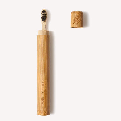 Bamboo Toothbrush in Bamboo Case  