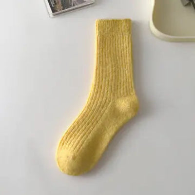 Happy Knits Women's Cashmere blend socks - in yellow